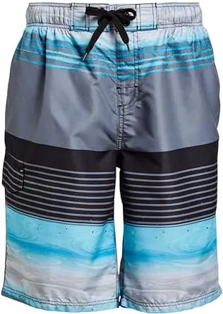 Kanu Surf Men&#039;s Seaside Swim Trunks Moonbeam Black Aqua Size XXL