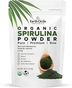 Earth Circle Organics Raw Organic Spirulina Powder - 4 oz pouch