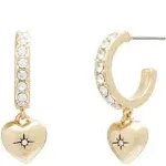 Coach Women's Iconic Heart Huggie Earrings, GOLD