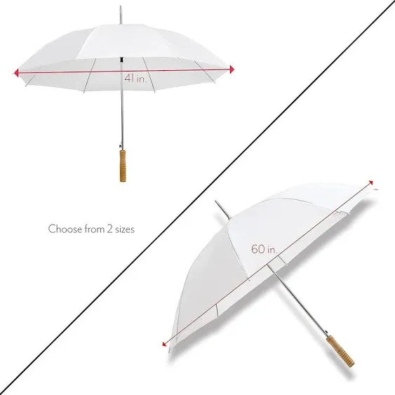 Anderson Umbrella Wedding Umbrella - Manual Open - 10 Pack White