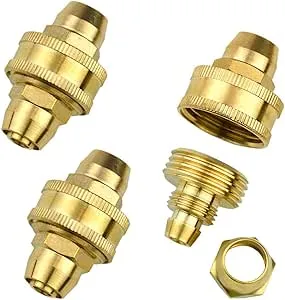 3Sets Brass 3/8" Garden Heavy Duty Hose Mender Repair End Replacement Male Female Connector