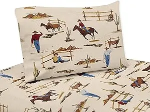 Sweet Jojo Designs 3pc Twin Sheet Set for Wild West Cowboy Childrens Bedding Collection