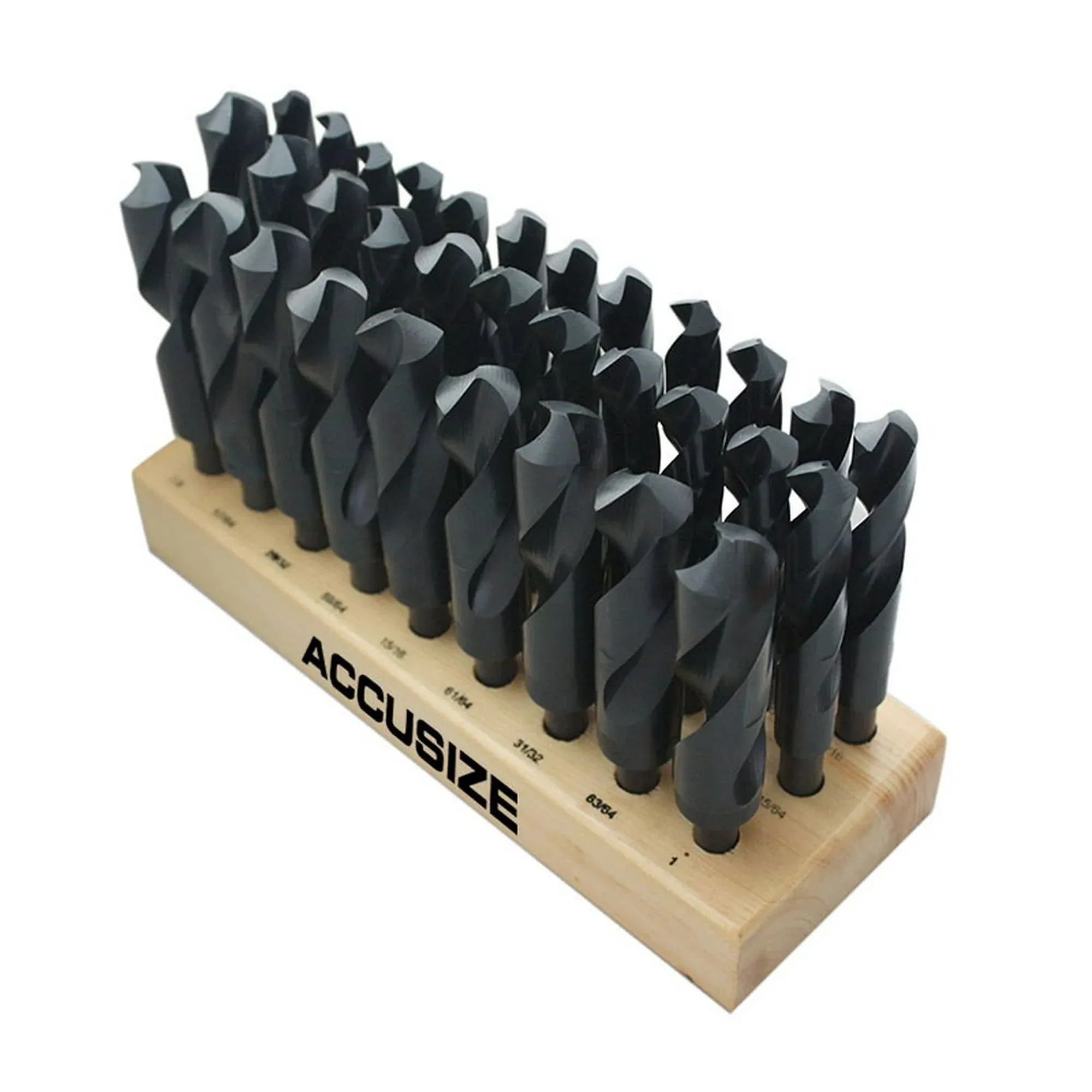 Accusize 32 Pcs HSS 1/2'' Shank S&D Drill Set