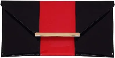 Patent Color Block Envelop Clutch