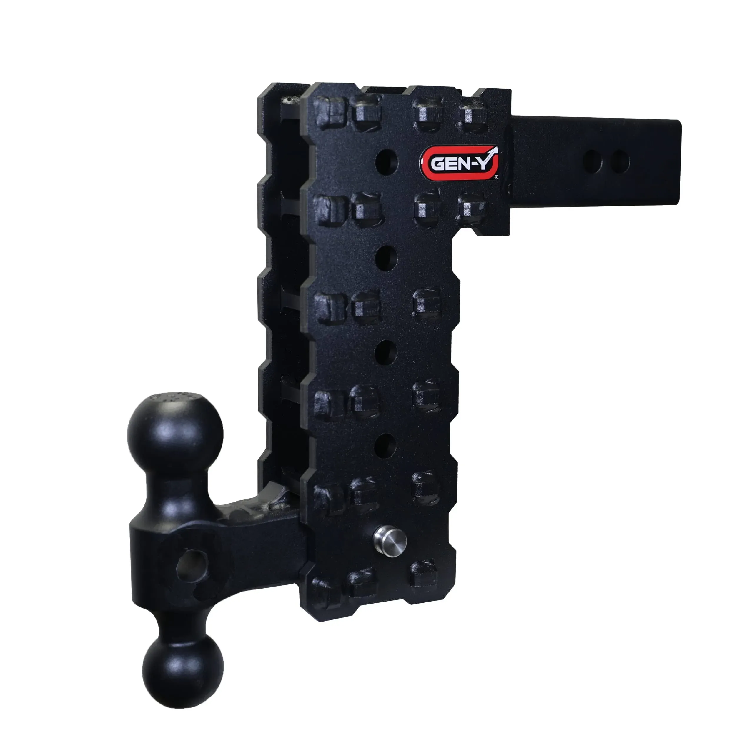 GEN-Y GH-2414X Phantom-X 16K Solid Shank Adjustable 10" Drop Hitch with GH-051 Dual-Ball for 2.5" Receiver - 16,000 LB Towing Capacity - 1,600 LB Tongue Weight