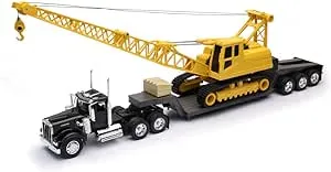 Kenworth W900 Lowboy W Crane Truck New Ray