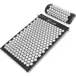 ProsourceFit Acupressure Mat and Pillow Set for Back/Neck Pain Relief and Muscle Relaxation, Size: Mat: 25”Large x 15¾” W; Pillow: 14¼”L x 4”H, Black