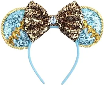 CLGIFT Jasmine Inspired Minnie Ears, Aladdin inspired, Princess Jasmine,rose gold mouse ears, Aladdin Ears