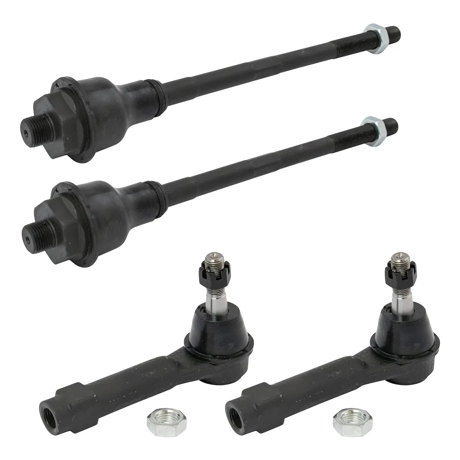 TRQ® PSA54815 - Front Driver and Passenger Side Inner and Outer Steering Tie Rod End Kit