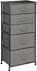 mDesign Tall Drawer Organizer Storage Tower with 5 Drawers, Light Pink/Rose Gold