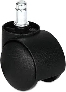 Alera CASTERHT1 Dual Wheel Hooded Casters, B Stem, 1 1/2-Inch Caster, Black