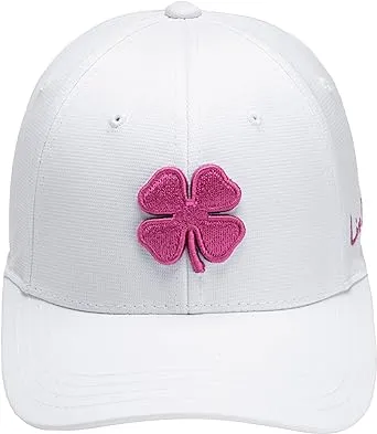 Black Clover Spring Luck Orchid White L/XL Hat with Psych Pink Clover