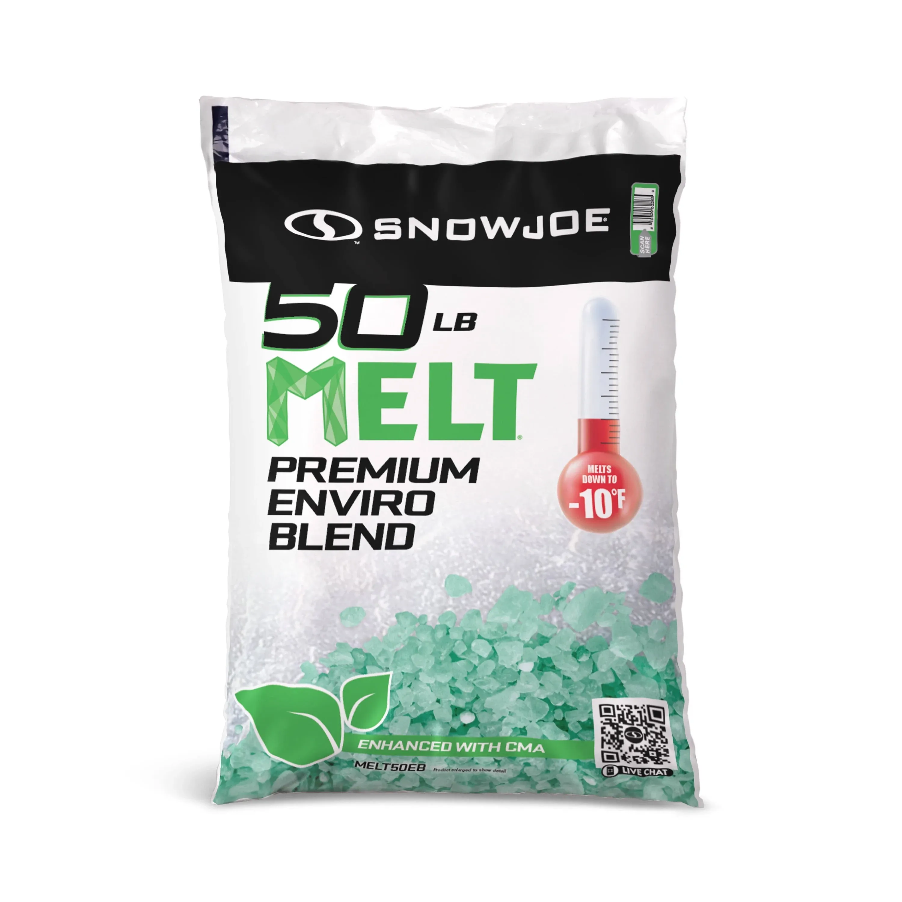 Snow Joe MELT50EB Melt Premium Enviro-Blend Ice Melter with CMA (50 lbs. Resealable Bag)