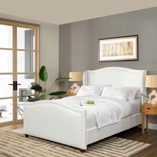 Carmen Upholstered Wingback Panel Bed Frame