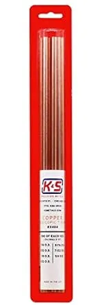 K&S Precision 3404 Round Copper Telescopic Tubes, 1/16, 3/32, 1/8, 5/32, 3/16, 7/32, 1/4 O. D. X .014" Wall Thickness x 12", Pack of 7