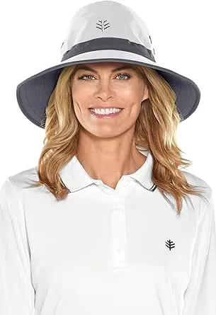 Coolibar Matchplay UV Protection Golf Hat White/Carbon / L/XL