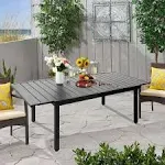 Patio Expandable Dining Metal Rectangular Table for 6-8 Person Garden Heavy Duty  | eBay