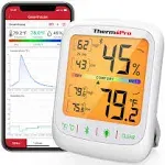 ThermoPro TP359 Bluetooth Thermometer Humidity Meter 260FT Wireless Hygrometer with APP Alerts and Graph Room Thermometer with Data Storage