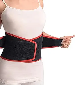     MAXAR Bio-Magnetic Back Support Belt - Black w/Red Trim      