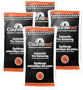 Counteract 6OZ-B4 Centrifugal Force Tire/Wheel Balancing Beads - Off-Road Vehicles, Light Duty Truck Tires, (4) 6oz Balance Bead Bags, (4) Valve Caps