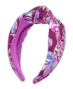 Lilly Pulitzer Colorful Knotted Headband, Wide Headband, Cute Hair Accessories for Women & Girls, Amarena Cherry