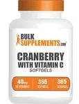 BulkSupplements.com Cranberry with Vitamin C Softgels - Cranberry Supplement & Vitamin C Supplement - 40mg of Vitamin C - Gluten Free, 1 Softgel per Serving, 365 Count (Pack of 1)