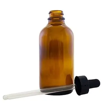 Amber Glass Bottle 4oz W/Glass Dropper - 2 Bottles