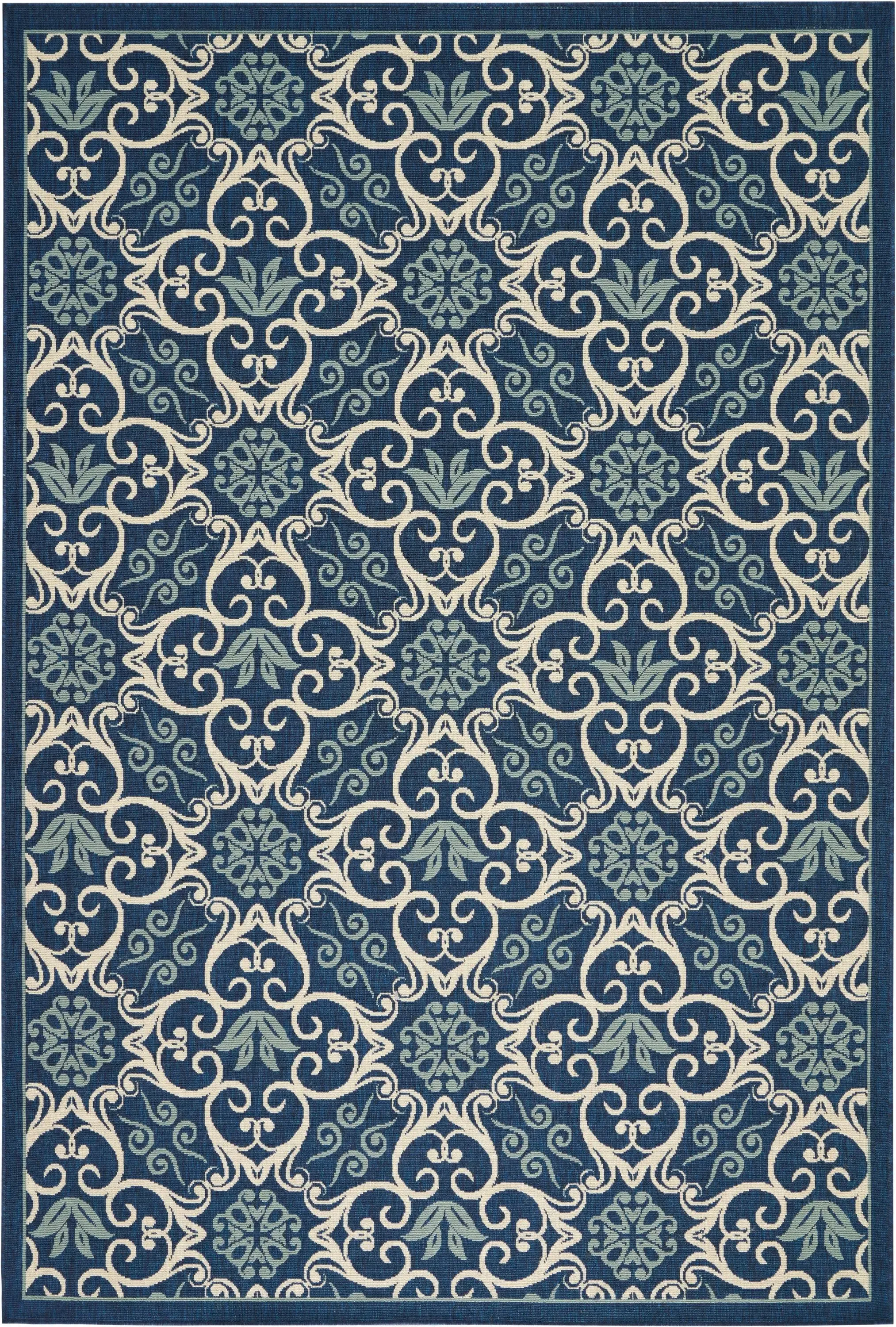 Nourison Caribbean Area Rug, Navy, 6'7" x 9'6"