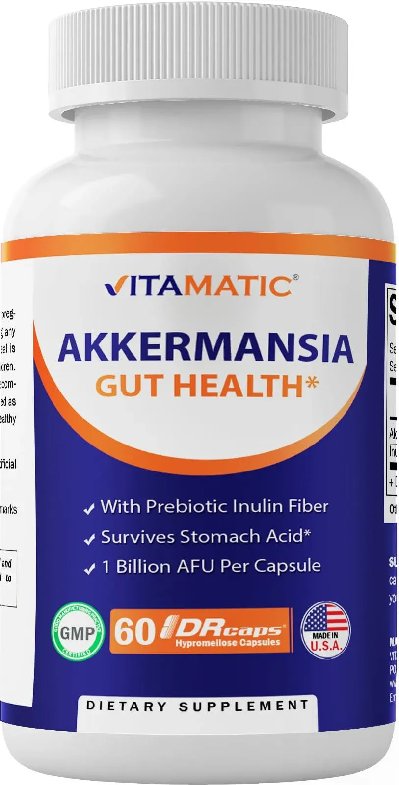 Vitamatic Akkermansia Muciniphila Gut Health - 60 DR Capsules (Delayed Releas...