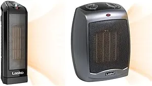 Lasko Portable Indoor Electric Ceramic Space Heater with Tip-Over Safety Switch