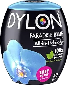 Dylon Washing Fabric Clothes Soft Furnishings Machine Dye Pod Paradise Blue 350g, 350 g (Pack of 1), 12 Ounce