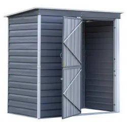 Arrow 6x4 Metal Storage Shed Kit - Charcoal (SBS64)