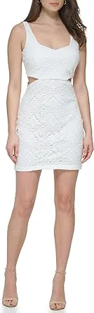 Guess Women's Geo Lace Cutout Sleeveless Sheath Dress - White - Size 4