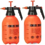 2 Pack Pump sprayers in lawn and garden, 2L Handheld Garden Pump Sprayer 0.5 Gallon Water Mist Spray Bottle for Plants, Weed Sprayer with Adjustable Brass Nozzle (2L Orange)