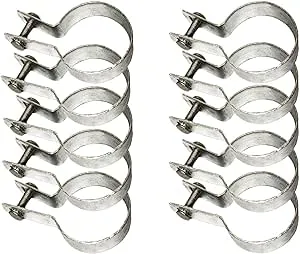 Tension Bands with Bolts and Nuts for Chain Link Fence - 10 Pack