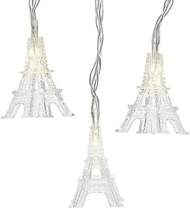 "11' 10-Light Battery-Operated Eiffel Tower Warm White Led Light Set"