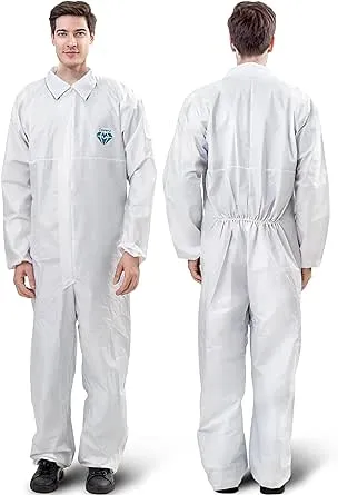 Medtecs Hazmat Suits - 6 Sizes Options - Disposable Coveralls Suit, Medical Protective Coverall PPE Hazmat Suits