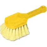 Rubbermaid Commercial Short Handle Utility Scrub Brush, 8-Inch Handle, Plastic, Yellow