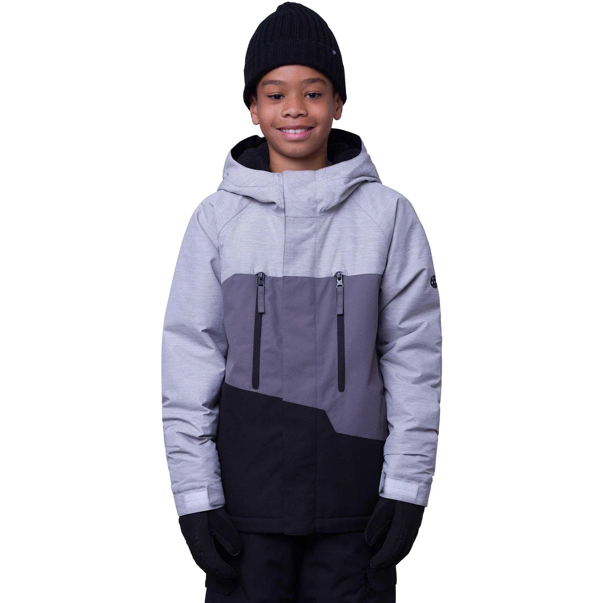 686 Geo Insulated Jacket Boys White Heather Colorblock S