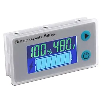 DROK 12V Battery Capacity Monitor, DROK 10-100v 24V 36V 48V Digital Battery ...