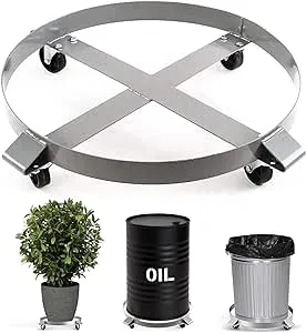 Drum Dolly 55 Gallon Trash Can Dolly Heavy Duty 1000 Pound Barrel Dolly with Swivel Casters Wheel Steel Frame Dolly Non Tipping Hand Truck Capacity Dollies