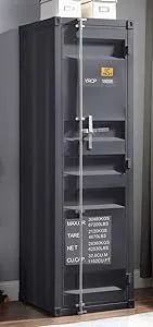 Acme Cargo Wardrobe Armoire with 1 Door in Gunmetal