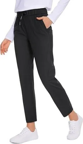 CRZ YOGA Womens 4-Way Stretch Ankle Golf Pants - 7/8 Dress Work Pants Pockets S