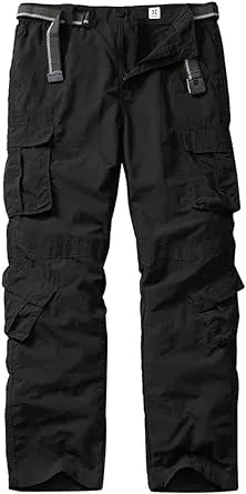 linlon Men's Outdoor Casual Quick Drying Lightweight Hiking Cargo Pants with 8 Pockets