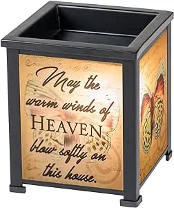 Winds Of Heaven Black Metal Electrical Wax Tart and Oil Glass Lantern Warmer