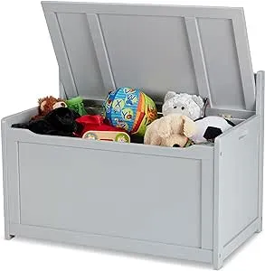 Melissa & Doug Wooden Toy Chest - Gray Furniture for Playroom