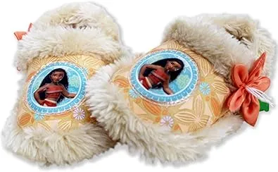 Disney Moana Toddler Girl's Plush A-Line Slippers with Faux Fur