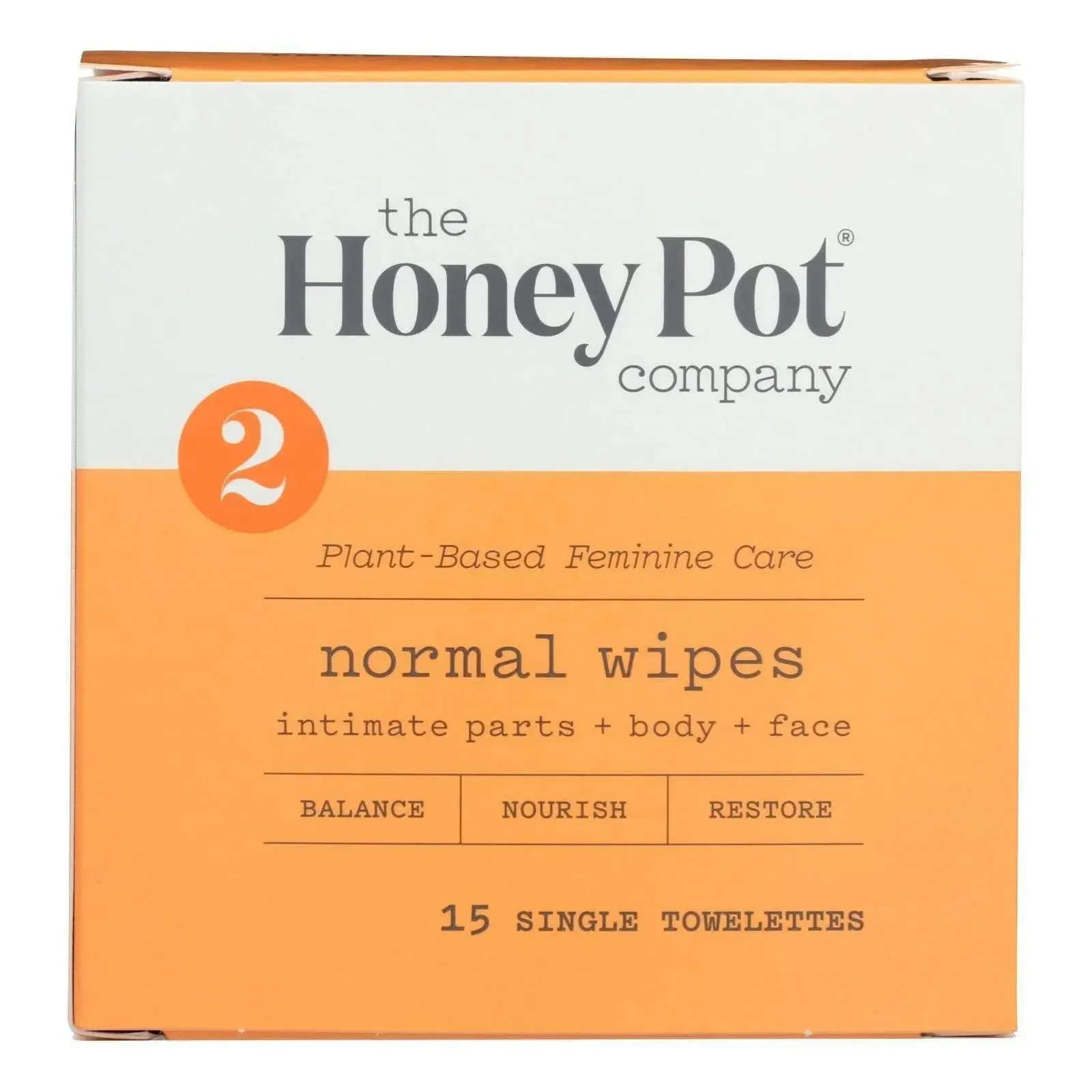 The Honey Pot, Intimate Wipes Normal, 15 Count