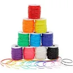 Juvale 10-Pack Plastic Lacing String Cord for DIY Craft Jewelry, 10 Colors, 2.5 x 1mm, 50 Yards Length