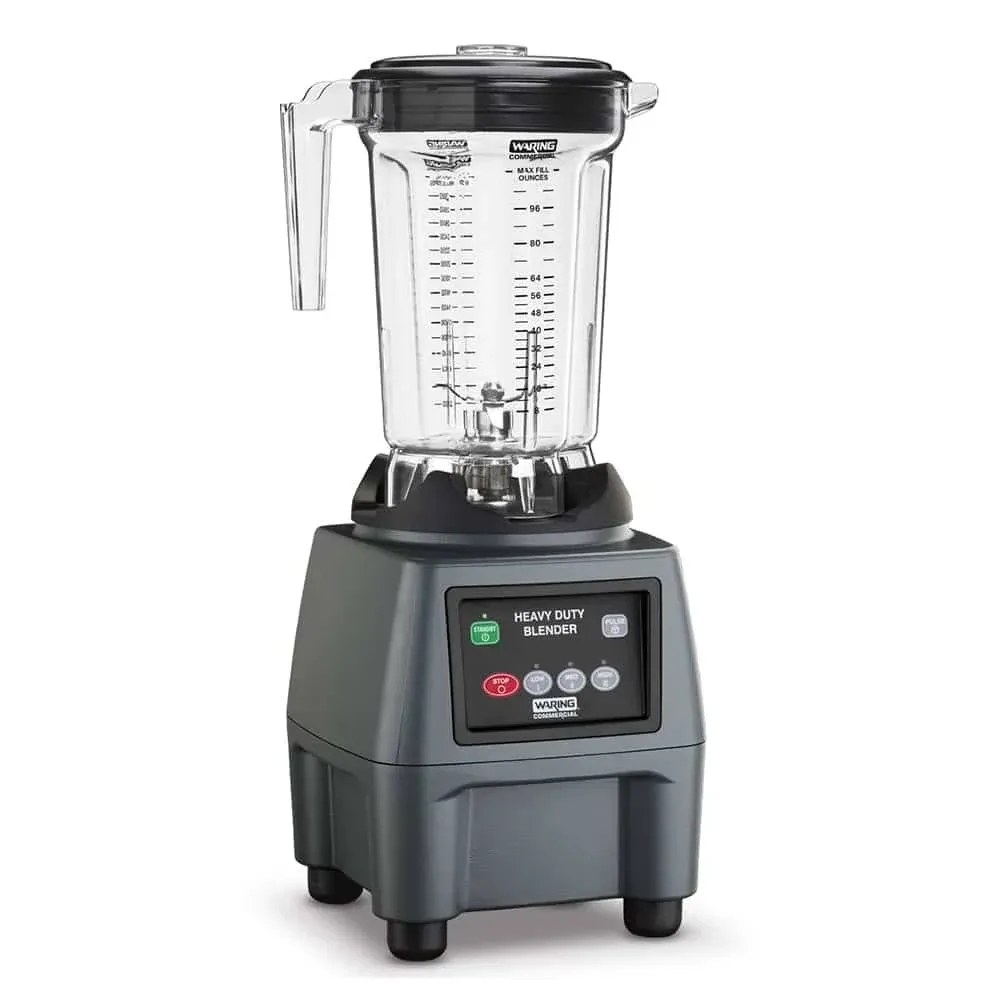 Waring Commercial 128 oz. 3-Speed Clear Blender Grey with 3.75 HP and Electronic Touchpad Controls with Copolyester Jar CB15P